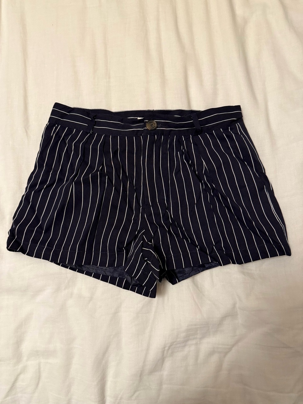 Forever21 Navy Pinstripe Shorts